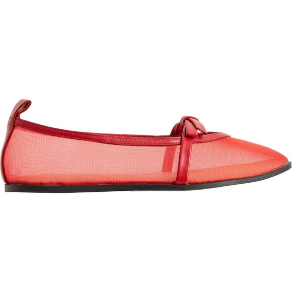 Free People Bow Mania  Leather Flats Ballet Shoes in Red NIB NEW Sz 9 $98 MSRP - Picture 5 of 10